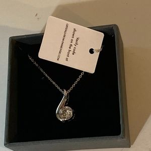 Nic & Syd Swarovski Crystal Necklace Rhodium plated swirl new